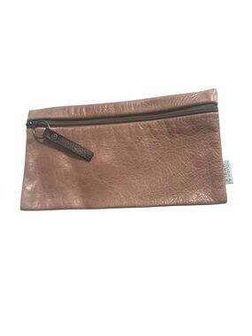 Rough & Tumble Glasses Case Leather Zip Pouch - Prawn NWT